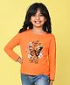 NUSYL Cotton Blend Full Sleeves Butterfly & Text Printed Tee - Orange