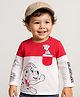 Babyhug Disney Single Jersey Knit Cut and Sew Full Sleeves T-shirt With 101 Dalmatians Graphics and Pocket Detailing - Red & White