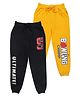 Clothe Funn Cotton Pack Of 2 Bowling Champ & Ultimate Text Printed Track Pants - Black & Gold