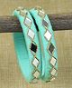 Asthetika Navratri Theme Set of 2 Thread & Mirror Work Bangles - Green