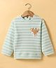 Little Kangaroos Fleece Knit Full Sleeves Winter T-Shirts With Reindeer Patch -  Light Blue