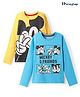 HoneyHap Disney Single Jersey Knit Full Sleeves T-Shirts With Mickey Mouse Graphics Pack of 2 - Yellow & Blue