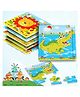 MUREN 5 Pack Mini Wooden 9 X 9 Cm Animal Jigsaw Puzzles for Kids Ages 2 3 Toddlers Preschool Educational Learning -Random Puzzle