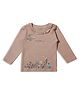 My Milestones 100% Cotton Full Sleeves Floral Printed Tee - Tan
