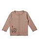 My Milestones 100% Cotton Full Sleeves Animal Printed Tee - Tan
