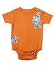 My Milestones 100% Cotton Half Sleeves Tiger Printed Onesie - Orange