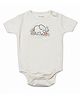 My Milestones 100% Cotton Half Sleeves Elephant Embroidered Onesie - Cream