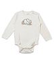 My Milestones 100% Cotton Full Sleeves Elephant Embroidered Onesie - Cream