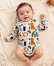 My Milestones 100% Cotton Full Sleeves Animals Printed Onesie - Cream