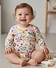 My Milestones 100% Cotton Full Sleeves Floral Printed Onesie - Cream