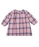 My Milestones Pure Cotton Full Puffed Sleeves Checked Dress - Pink