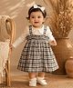 My Milestones Cotton Checked Dress & Full Sleeves Solid Tee - White & Black