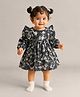 My Milestones Pure Cotton Full Sleeves Floral Printed Dress - Blue