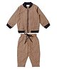 My Milestones Cotton Full Sleeves Checked Jacket & Coordinating Joggers Set - Brown