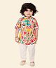 ETHNIKS NEURON Cotton Full Sleeves Abstract Printed Kurta With Solid Pyjama Set - Multi Color