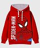 KUCHIPOO Fleece Full Sleeves Marvel Featuring Spider Man Printed Hoodie - Red