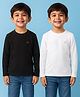 KUCHIPOO Pack Of 2 Full Sleeves Solid Tees - White & Black