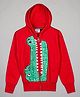 The Sandbox Clothing Co Full Sleeves Crocodile Printed Zipper Sweatshirt - Red