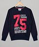 The Sandbox Clothing Co Cotton Full Sleeves Sports Downtown Text Printed Sweatshirt - Navy Blue