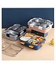 Luvlittle 3 Grid Insulated Stainless Steel Lunch Box (Colour May Vary)
