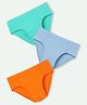 Mackly Pack Of 3 Cotton Elastane Solid Briefs - Orange Blue & Green