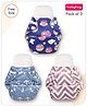 Babyhug Reusable Cloth Diaper With Insert Zigzag Anchor Balloon Prints Pack  of 3 - Multicolour