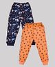 Hrit Pack of 2 Cotton Anchors & Musical Instruments Printed Lounge Pantss - Blue & Orange