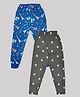 Hrit Pack of 2 Cotton Stars & Musical Instruments Printed Lounge Pantss - Blue & Grey