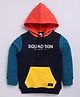 giniekids Cotton Full Sleeves Squadron Text Printed Colour Blocked Sweatshirt - Navy Blue