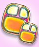Wellthya NourishMeal Kids Plates | Balanced Bites Divided Plates for Kids & Toddlers | Lunch Plates | 100% BPA Free & Dishwasher Safe | Pack of 2 (Rainbow)