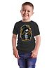 BRATMA Halloween Theme Cotton Half Sleeves Skull Ghost Printed Tee - Black