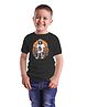 BRATMA Halloween Theme Cotton Half Sleeves Stylish Skeleton Printed Tee - Black