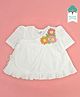 Keebee Organics Organic Cotton Half Sleeves Floral Embroidered Dress - White