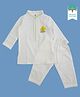 Keebee Organics Organic Cotton Full Sleeves Floral Embroidered Kurta & Pyjama Set - White