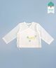 Keebee Organics Organic Cotton Full Sleeves Happy Text Embroidered Jhabla - White