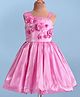 Bluebell Tissue Woven Sleeveless Party Dress With Floral Corsage - Pink