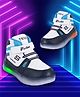 PASSION PETALS Color Blocked & Fashion Text Designed Velcro Closure LED Shoes - Blue White & Black