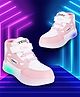 PASSION PETALS Color Blocked & Oegi Text Designed Velcro Closure LED Shoes - Pink & White