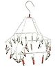 HAZEL Stainless Steel Hexagonal Kids Cloths Hanger with 24 Clips, Silver