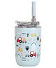 Earthism Double Wall Insulated Stainless Steel Kids Sipper Tumbler with Lid & Straw 300 ml (Farmhouse, Blue)