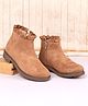 Pine Kids Slip On Winter Boots with Zioper Closure - Brown