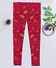 BABY NATION Leaves Printed Leggings - Red