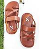 The Madras Trunk Strap Detailed  Sandals - Brown