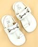 The Madras Trunk Knot & Horsebit Alloy Metal Detailed Sandals - White