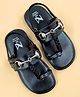 The Madras Trunk Knot & Horsebit Alloy Metal Detailed Sandals - Black