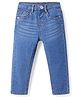 Babyhug Full Length Washed Jeans with Stretch - Blue
