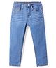 Babyhug Full Length Washed Jeans with Stretch - Blue
