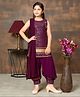 Aarika Sleeveless Sequin & Lace Embellished Kurta Patiala With Dupatta Set - Purple