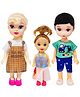 Bunie Realistic Dolls Toy with Cute Dresses for Girls  3 Pcs Multicolor
