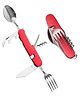 Bunie 6 in 1 Foldable Spoon Fork, Knife Set for Travel  Pack of 1 Red